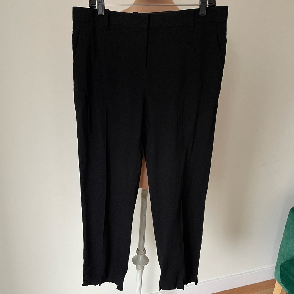 3.1 Phillip Lim Black Wool Blend High Rise Trouser Ankle Notch Pants EUC Size 10